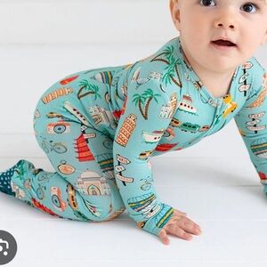 Posh Peanut bamboo Around the World Footie - Teal